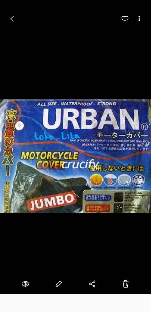 Cover  Motor URBAN JUMBO buat motor ninja,nmax,pcx, lexi dan sejenisnya/Selimut Motor/Pelindung Motor