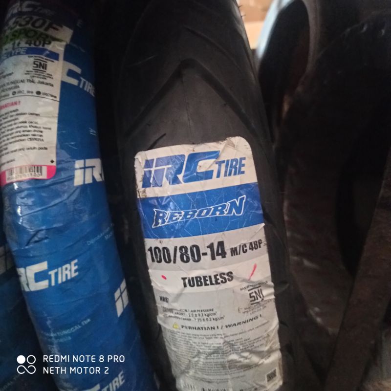 IRC - Reborn Ban tubeless 100/80-14 Ring 14 Tubeless