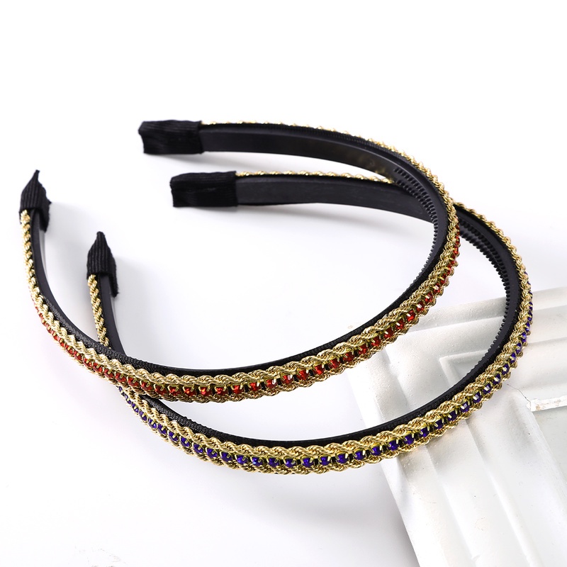 Korean Chain Rhinestone Headband Women Temperament Diamond Hairband Female Hair Accessories