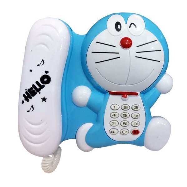 Mainan Telepon Doraemon &amp; Hellokitty Lucu Lampu dan Musik