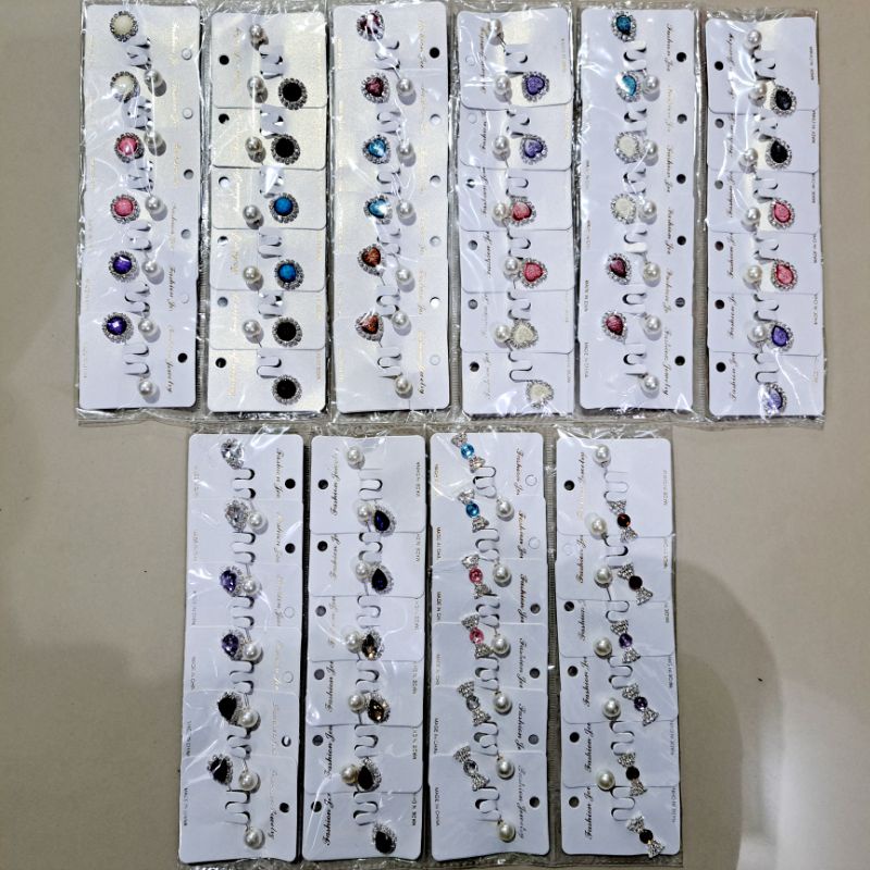 Bros Tuspin BESAR Batu Warna Mutiara Imitasi Lusinan 12pcs Mld Grosir