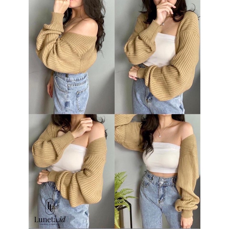 Liam Bolero Oversize Crop Cardigan / Outer Knit Premium / Crop cardy