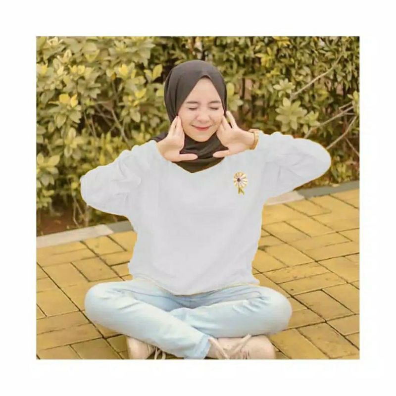 BIG SALEEE!!! SWEATER DAISY FLOWER / SWEATER WANITA SUN FLOWER  EMBROIDERRY (TERMURAH)