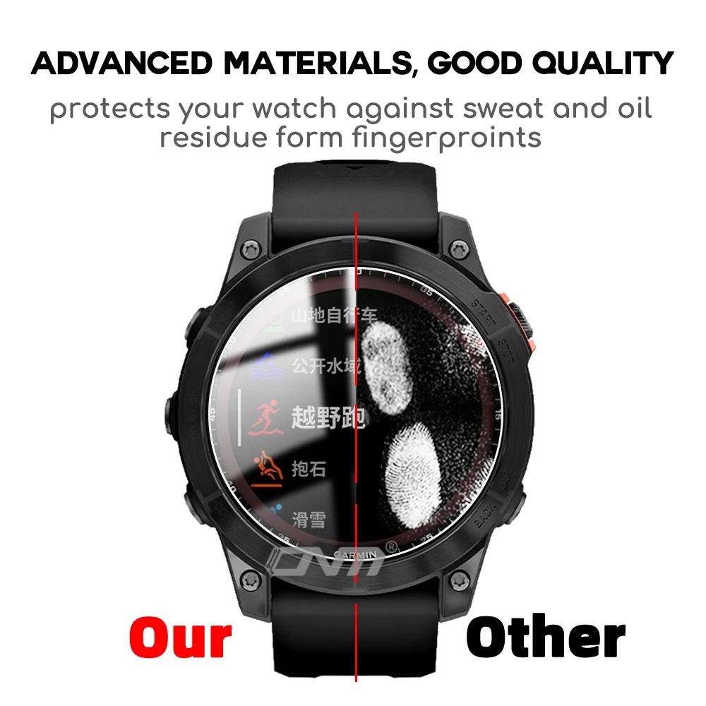 1pc Film Pelindung Layar Tempered Glass HD Transparan Ultra Tipis Anti Gores Untuk Smartwatch Garmin Enduro 2