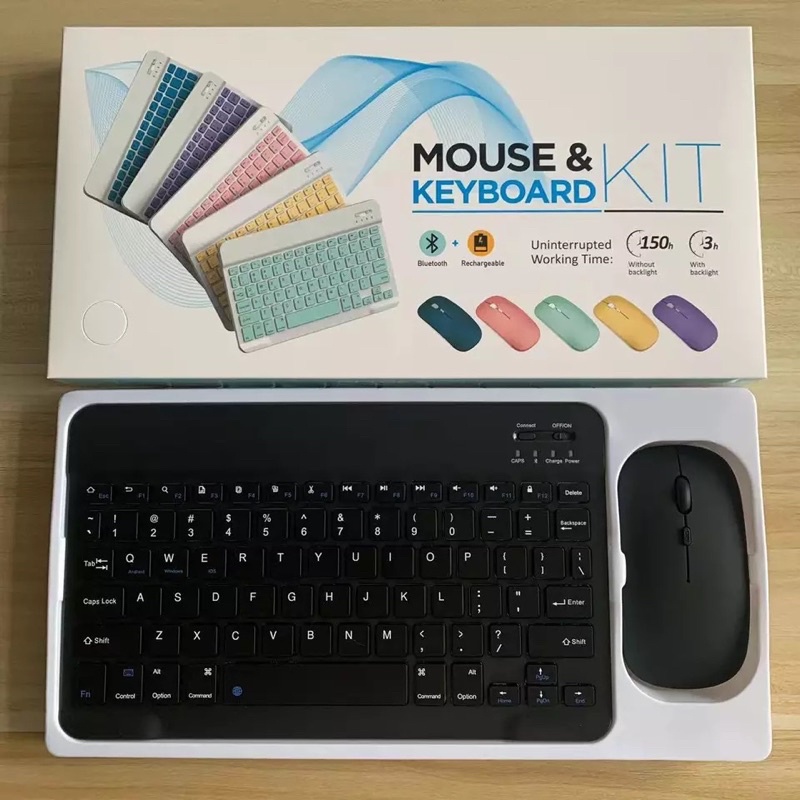 Wireless Bluetooth Mouse Keyboard Set Lightweight Portable for iPad Samsung Xiaomi Phone