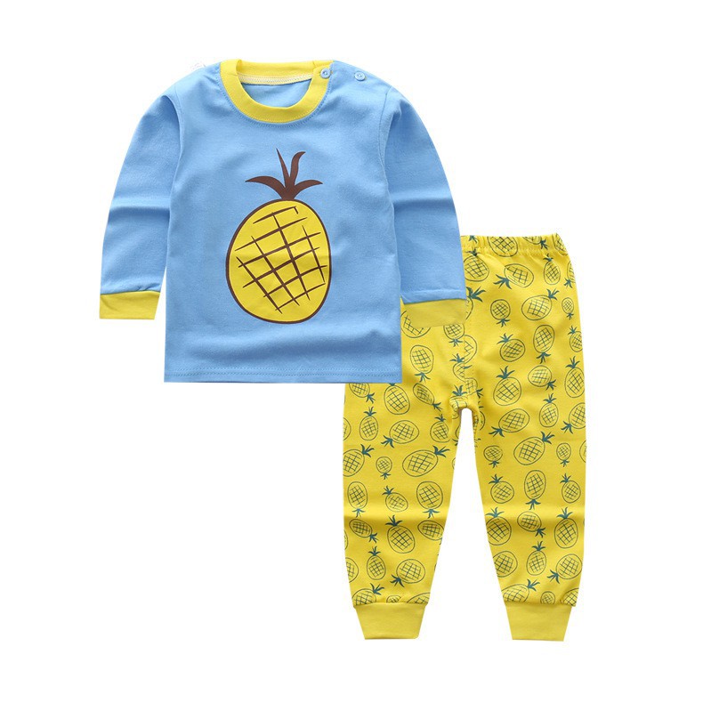 LittleAaron KIDS SUIT PIYAMA PANJANG Setelan Anak Bahan Kaos Celana Berkualitas Import cewek cowok H1-1