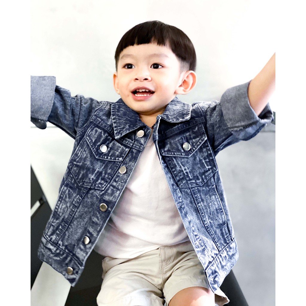 RIPPED DENIM JACKET | Jacket Denim Anak Unisex | Jacket Jeans Anak | Outer Anak | Jaket Jeans Anak Oversized