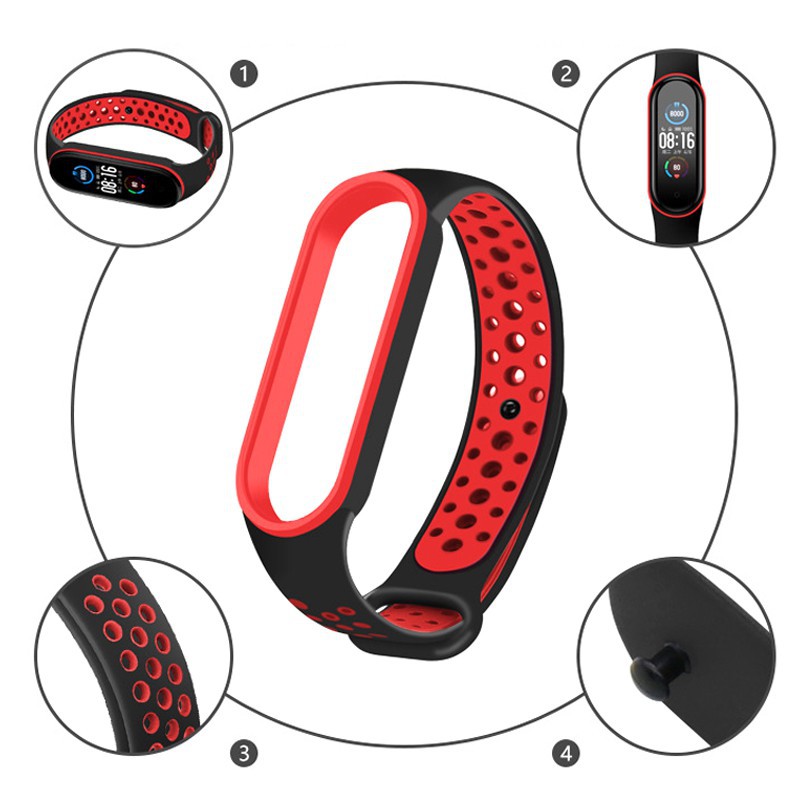 Strap Sport Xiaomi Mi Band 7 / 6 / 5 Sirkulasi Udara Anti Gerah Hematacc