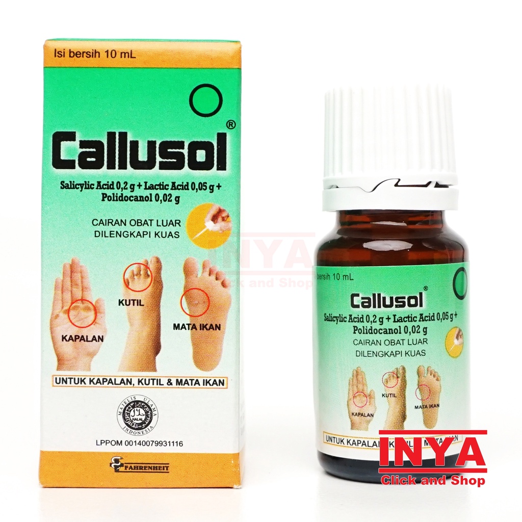 CALLUSOL 10ml - Obat Kulit - Kapalan - Kutil - Mata Ikan - Calluses - Wart