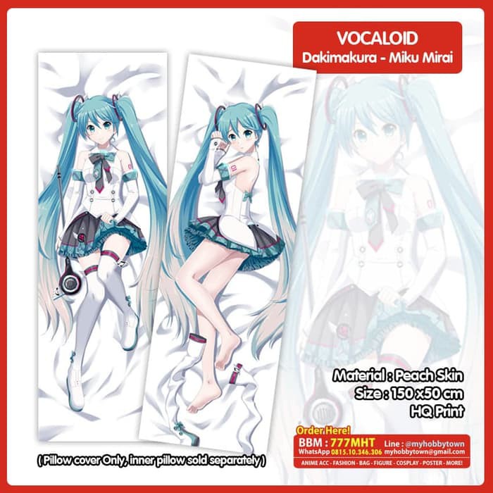 Sarung Bantal Anime Dakimakura Vocaloid : Hatsune Miku Mirai