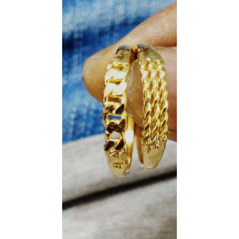 Cincin motif rantai  emas muda kadar renda