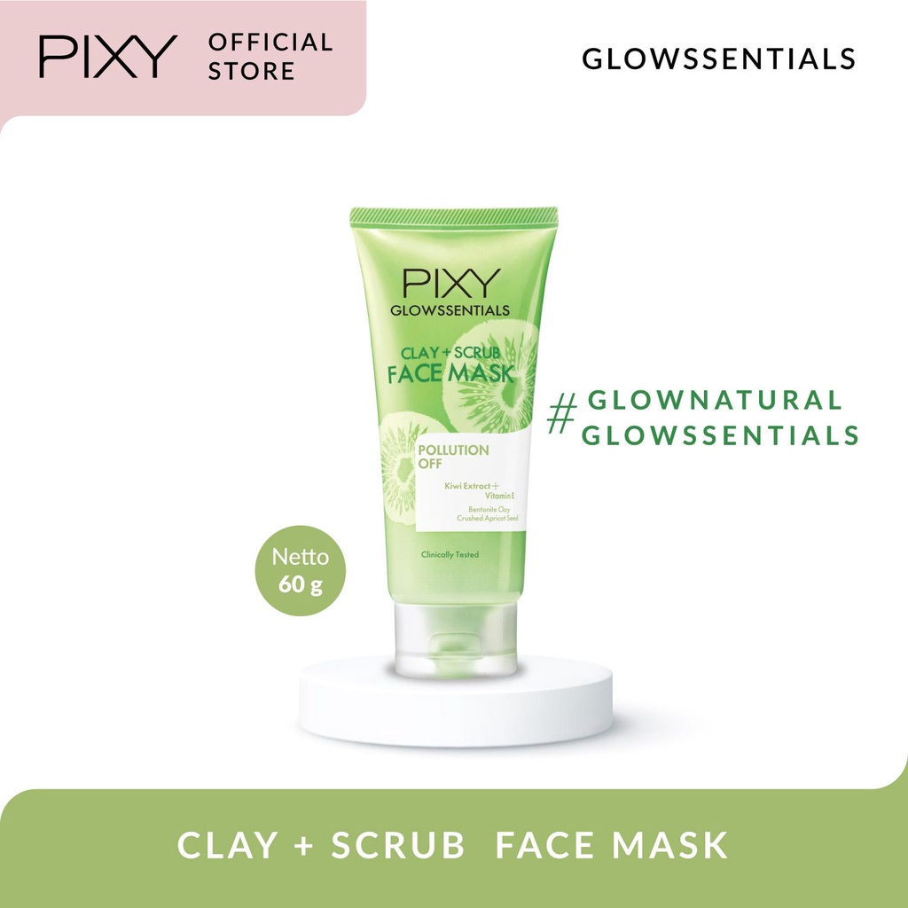 Pixy Glowssentials Clay + Scrub Face Mask 60 gr / Pixy Glowssentials  Series