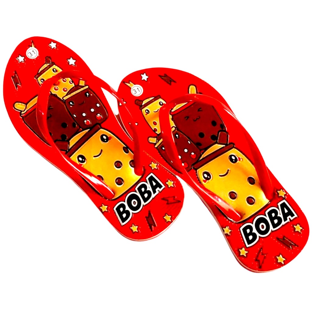 Sandal jepit anak perempuan motif boba lucu