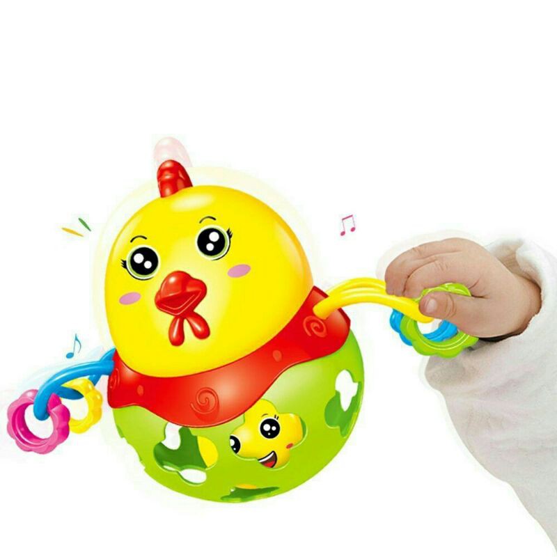 Bayi Soft Teether Rattle Mainan Anak Handbell Gigitan Molar Silikon Baru Lahir