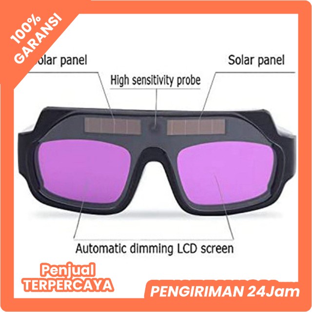 Kacamata Las otomatis Tenaga Surya kacamata las pelindung mata Dengan 5pcs Lensa PC Pelindung + Kotak Penyimpanan
