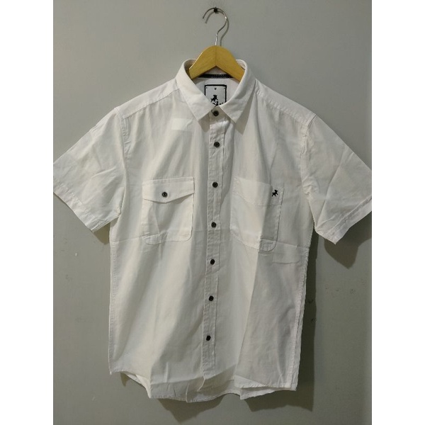 KLS231 OB KEMEJA LENGAN PENDEK PUTIH POLOS MODEL SLIMFIT LOIS ORIGINAL
