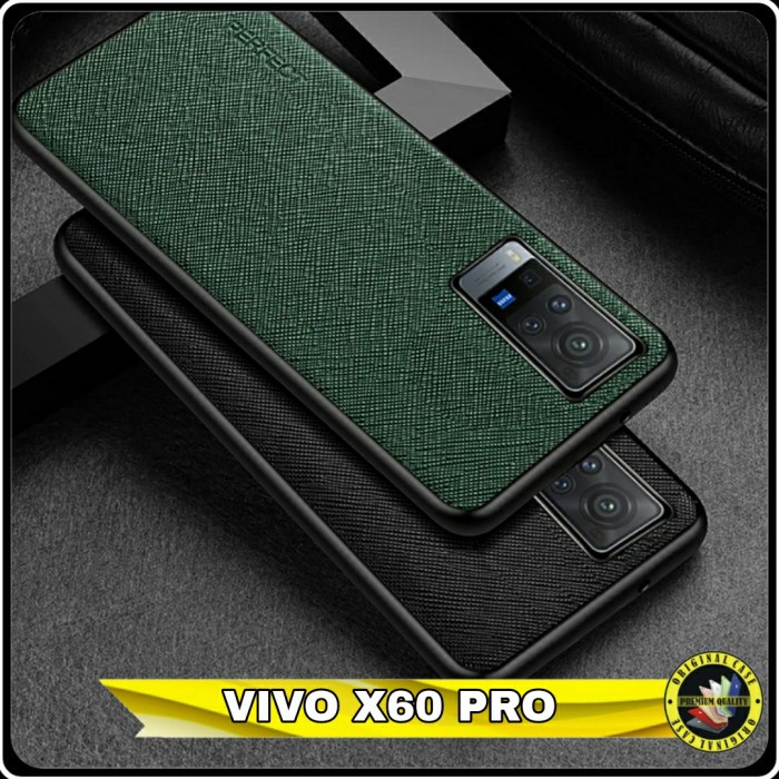 Casing Vivo X60 X 60 Pro Soft Case Canvas Cross Pattren Original