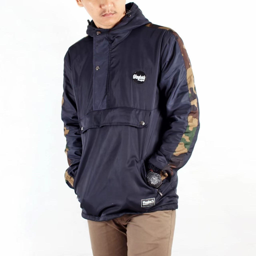 [COD] Jaket Hoodie Pria / Jaket Outdoor / Jaket Cagoule Kantong Doraemon Camo Army Original