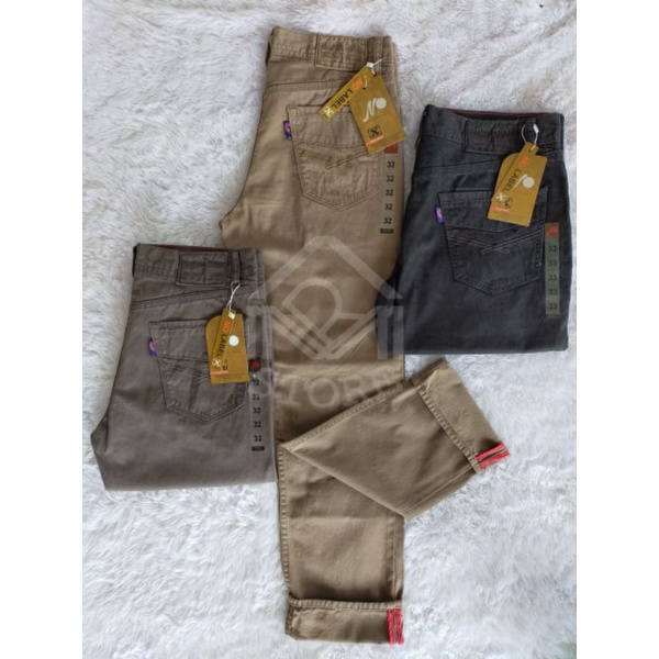 Celana Kanvas Pria Panjang NO LABEL Kekinian