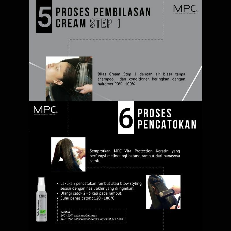 MPC STEP 1 (1000GR / 1KG) for RESISTANT / NORMAL Hair Krim Pelurus Rambut / Rebonding / Smoothing