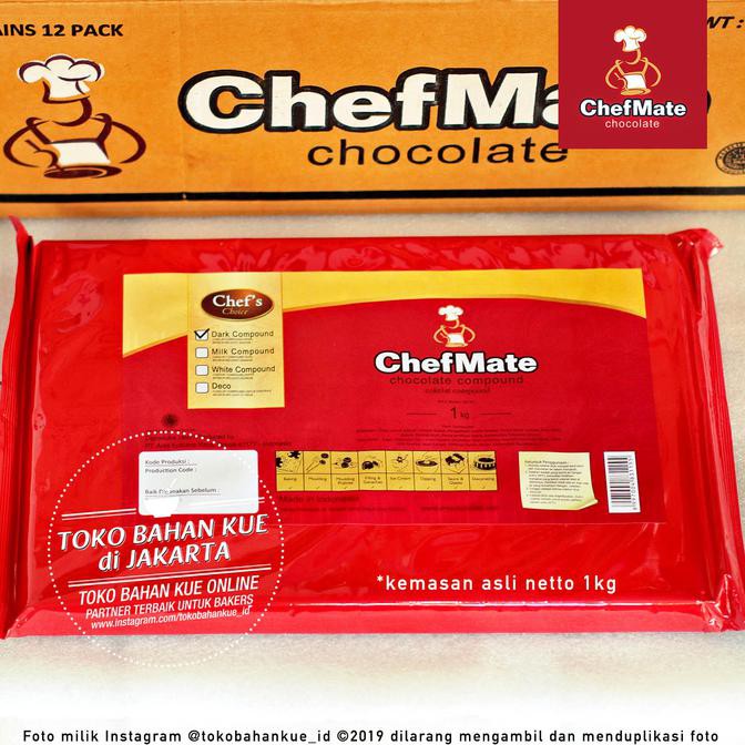 

31.87-Kue- Chef Mate - Dark Chocolate Compound 166Gr Coklat Batang Cokelat Baking -Terlengkap-