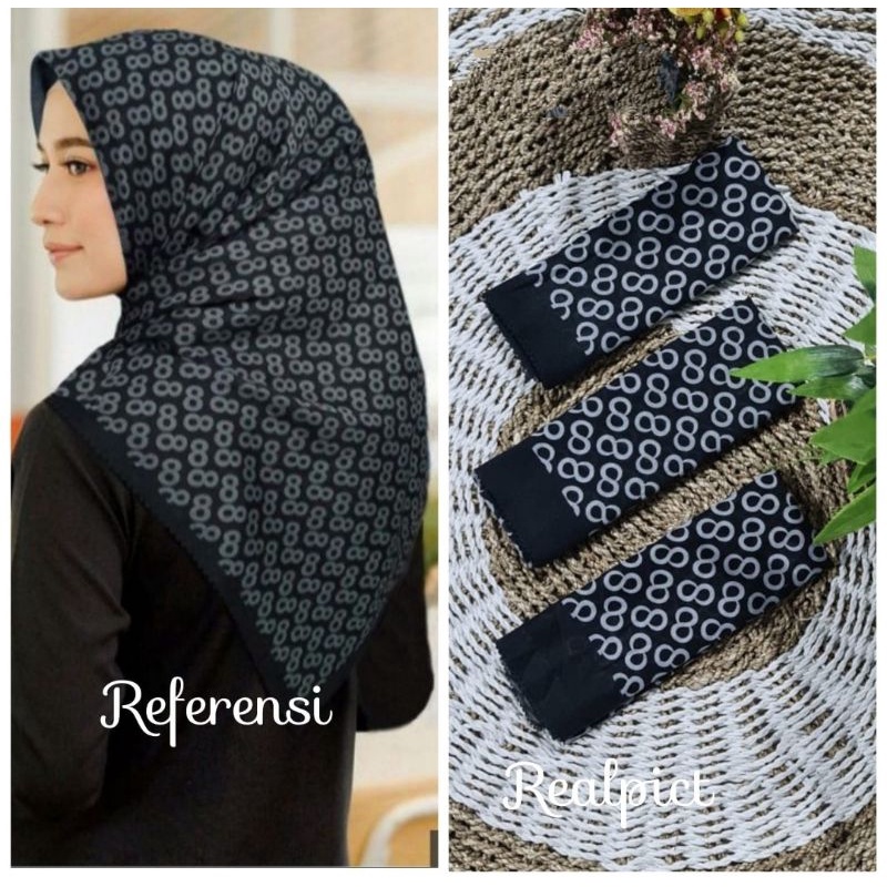DEENAY KW HIJAB VOAL MOTIF 88 HITAM