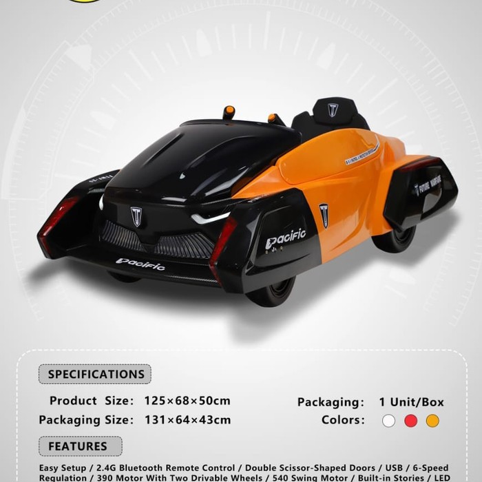 MAINAN MOBIL ANAK AKI PACIFIC PM 7601 RECHARGEABLE SMART WHEEL DRIVE