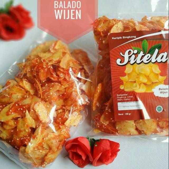 

KERIPIK SINGKONG SITELA BALADO WIJEN- 250 Gram / CEMILAN / SNACK / MAKANAN RINGAN / KERIPIK