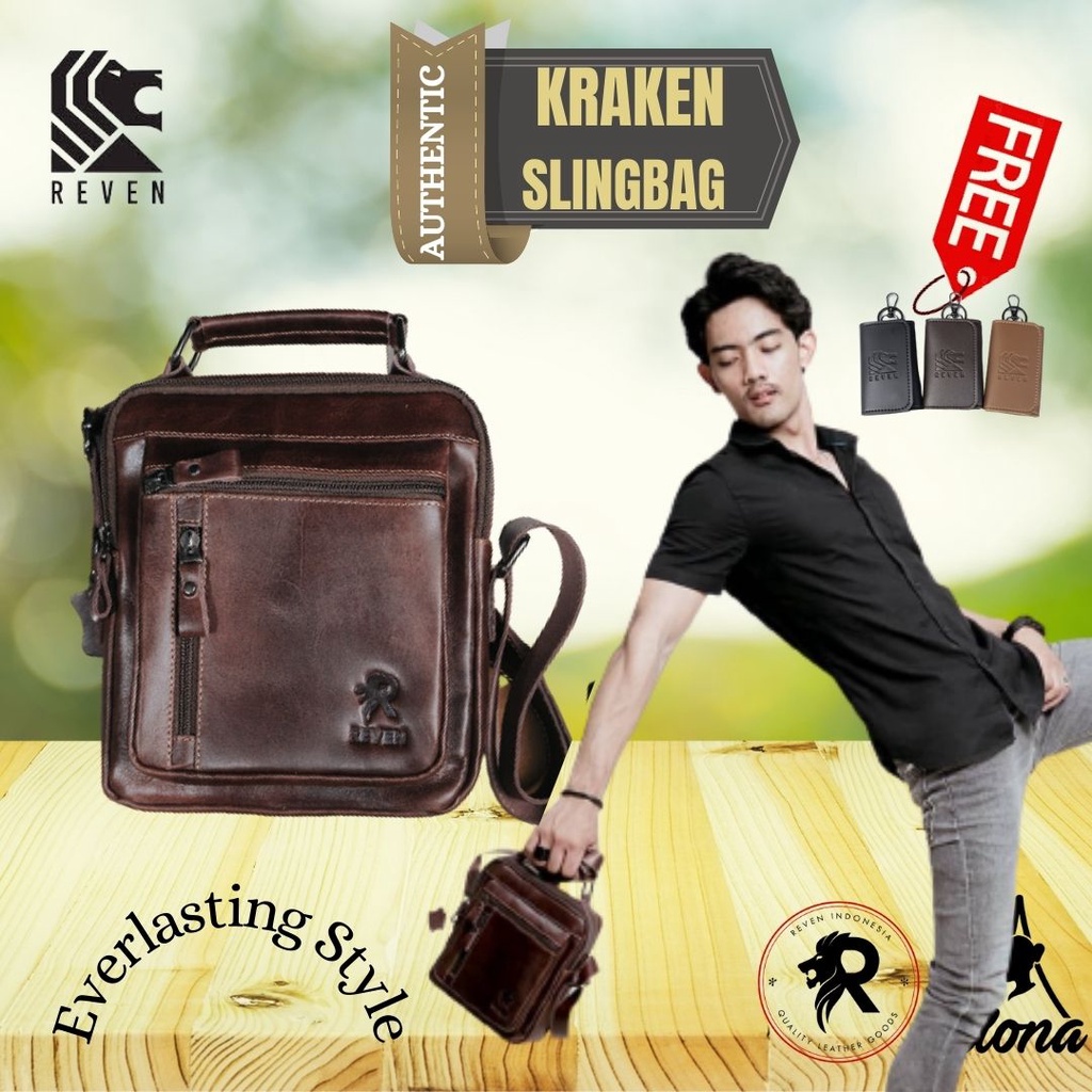 Tas Pinggang Pria Import Tas Selempang Pria Distro Original Tas Pingang Cowok Reven Kraken Sling Bag