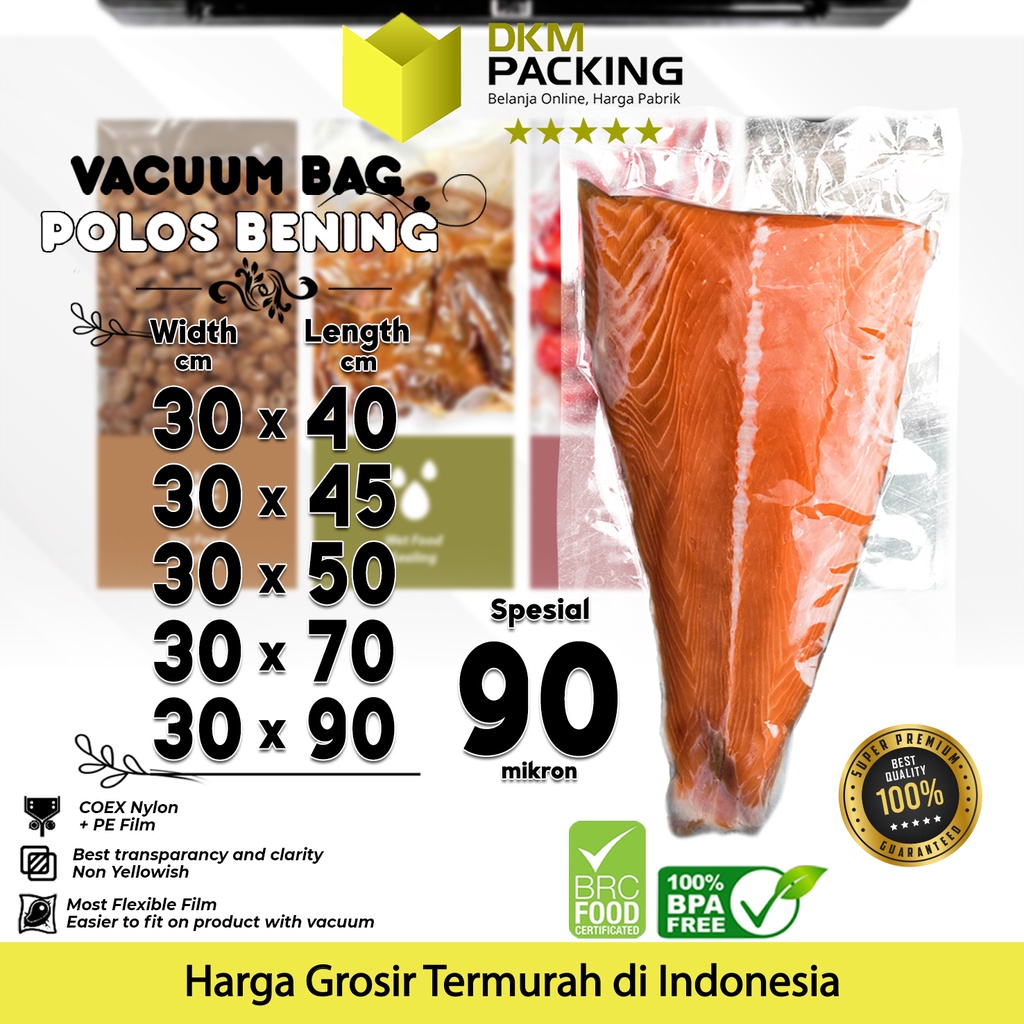 Plastik Vacuum Bag POLOS Vakum Sealer Makanan SMOOTH TEBAL PREMIUM DELKOCHOICE