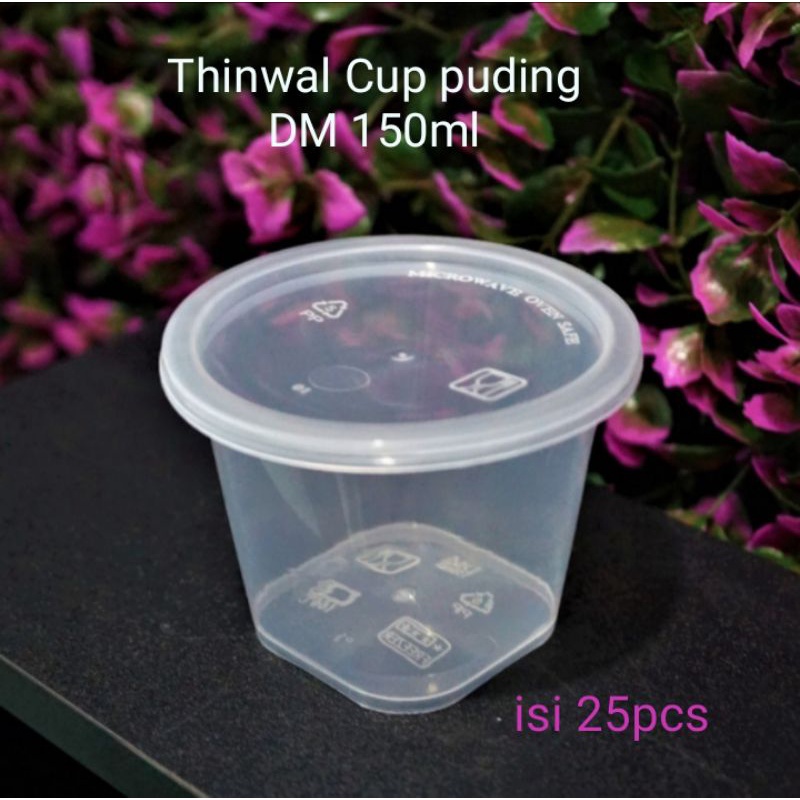 Thinwall Cup Puding DM 150ml isi 25pcs Cup Puding DM 150ml Tempat Puding 150ml Gelas Puding 150ml
