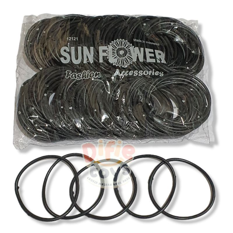 144 pcs gelang gaul/gelang hitam/gelang karet