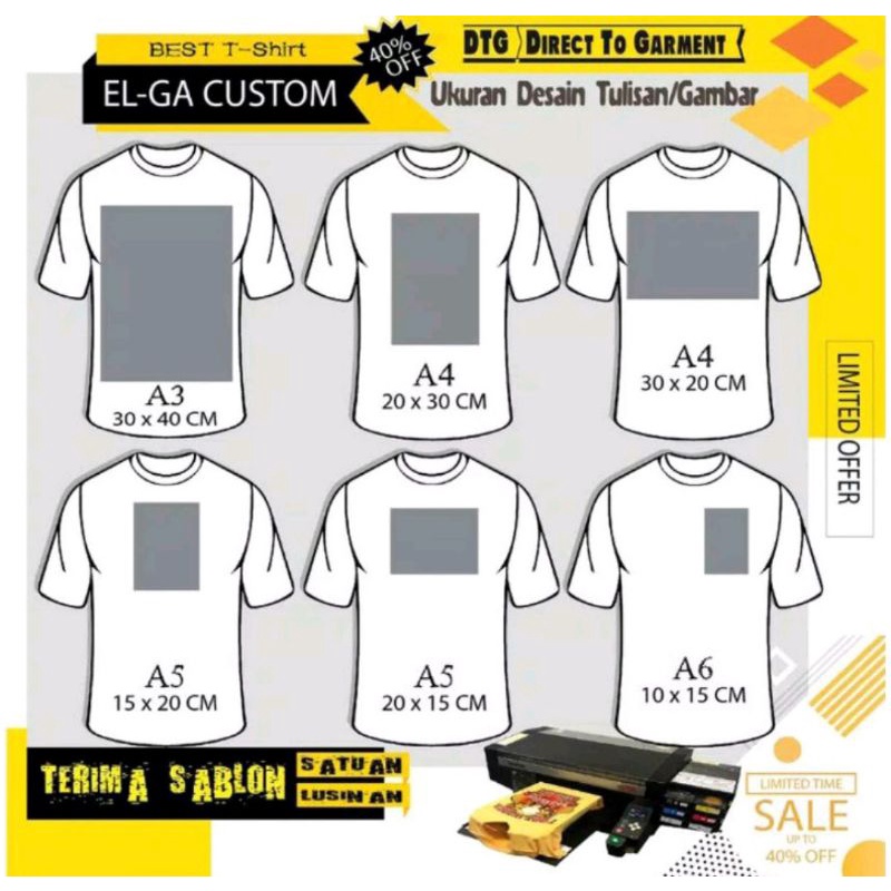 KAOS SABLON SATUAN DESAIN SENDIRI//SABLON PLASTISOL DTF//DTG/SABLON FOTO