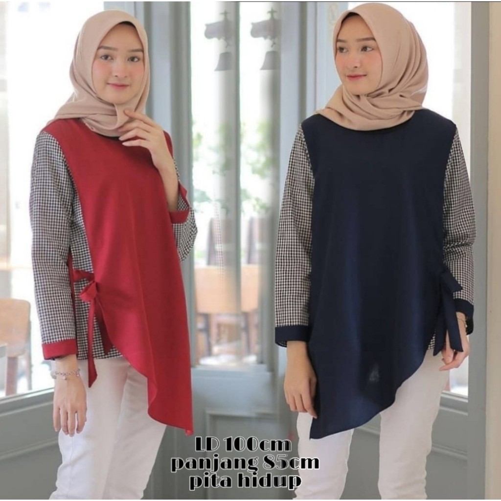 *[MCFK] Blouse Kombi Square Wanita Terbaru / Pakaian Blouse Wanita Kekinian / Blouse Wanita