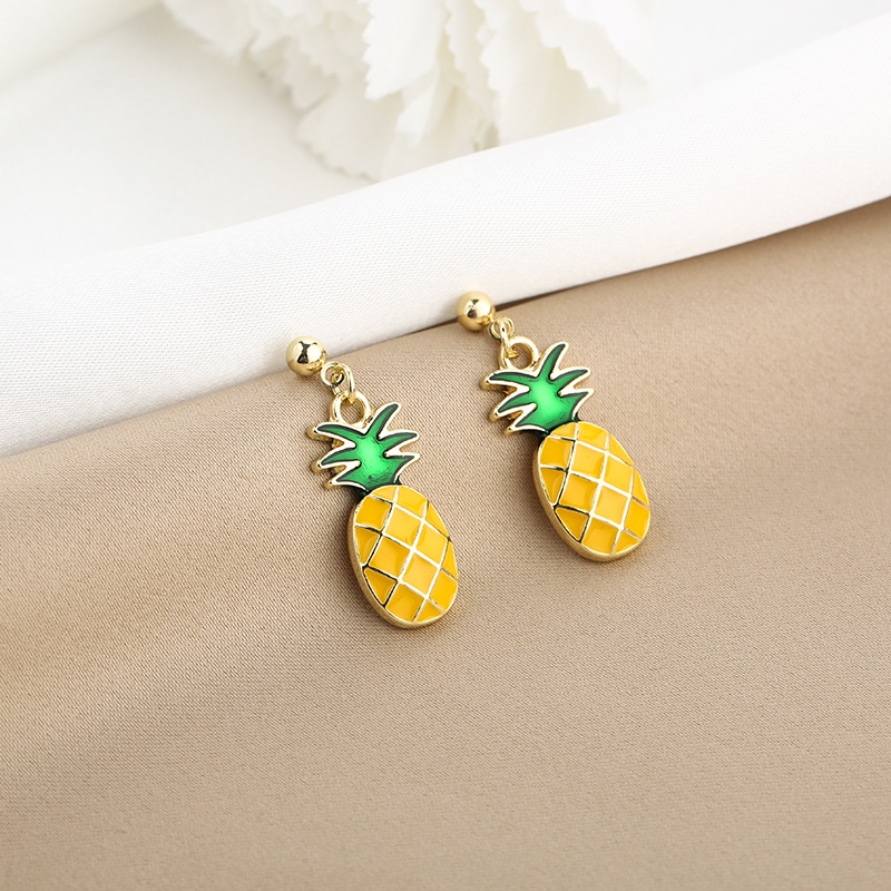 Anting stud drop Bentuk Buah Nanas