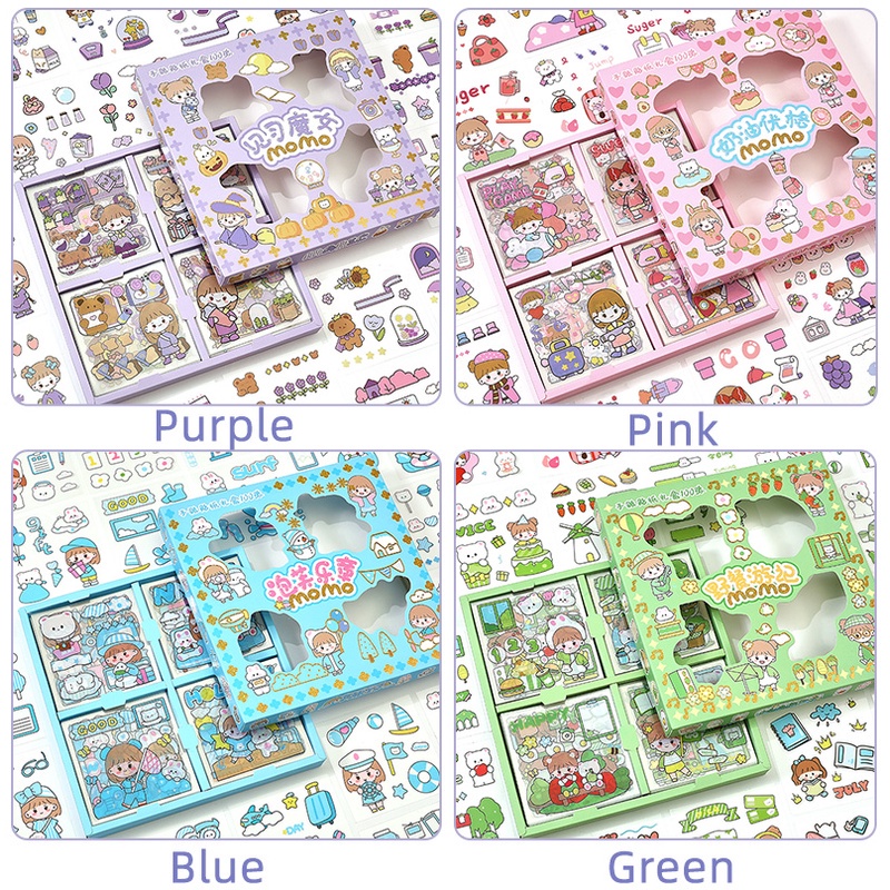 

[LLP] (100 Lembar) Stiker Motif Kartun Korea Lucu Anti Air Dekorasi Handbook Scrapbook DIY/ Stiker 2D Sticker botol minum 2D plastik anti air/Buku Diary Stiker Motif/Stiker Anti Air