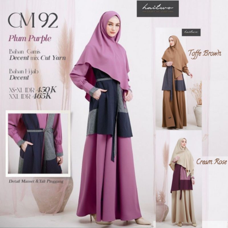 GAMIS SYARI SET KHIMAR TERBARU PREMIUM HAITWO / GAMIS DEWASA NIBRAS HAITWO GM 92 /GAMIS SYARI HIJAB