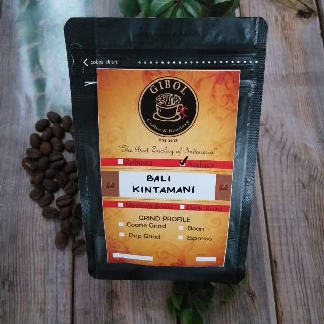 

KOPI ARABIKA BALI KINTAMANI BIJI / BUBUK KOPI BALI KINTAMANI ARABICA 200 GRAM GIBOL COFFEE