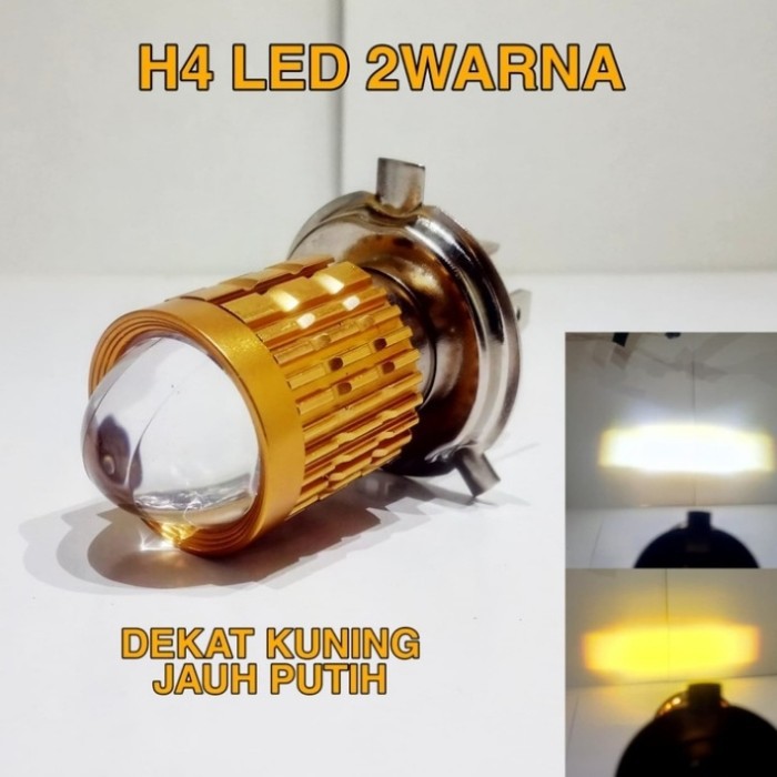 Lampu LED LENSA H4 2 Warna - Lampu LED Cut off Lensa Projector
