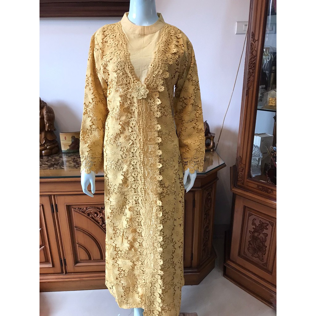 Gamis alexuez full brukat 0494 /gamis brukat premium full brukat tebal depan gamis premium