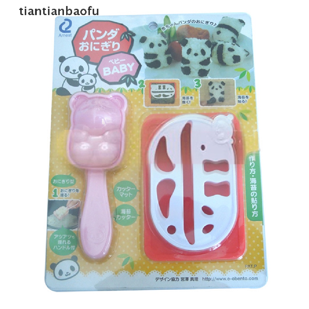 Set Cetakan Pembuat Bola Nasi Sushi Onigiri Bento Bentuk Panda 3D