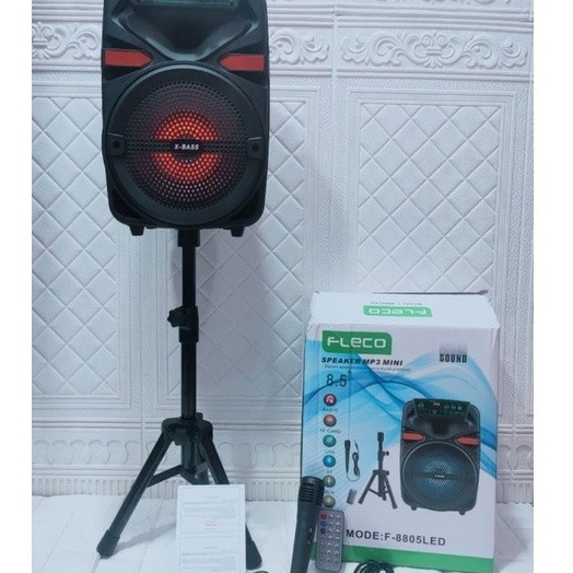 *COD* SPEAKER BLUETOOTH KARAOKE 8,5 INCH FLECO F - 8805,8806,8807 FREE MIC DAN STAND