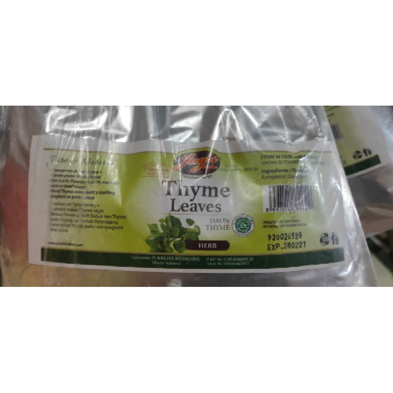 

Jay's Thyme Leaves 250 gram