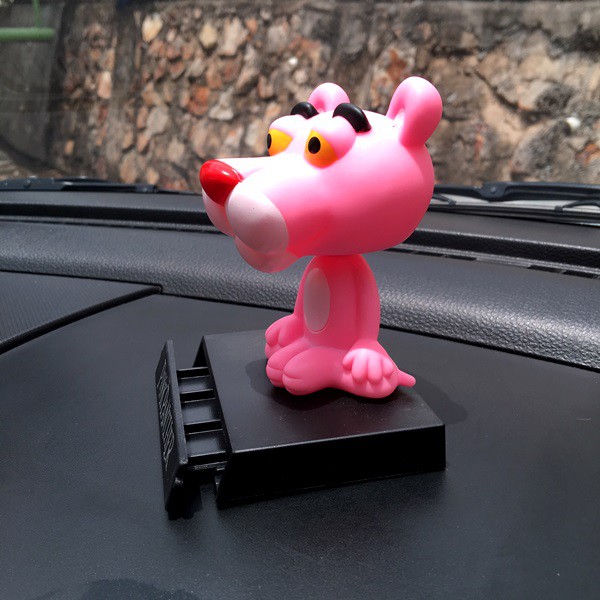 Boneka Figure Miniatur Pajangan Mobil Stand PINK PANTHER Goyang Kepala Shacking Head Toy