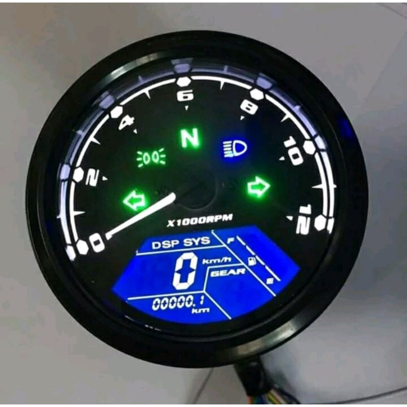 Tachometer spedometer odometer amper bensin rpm digital komplit