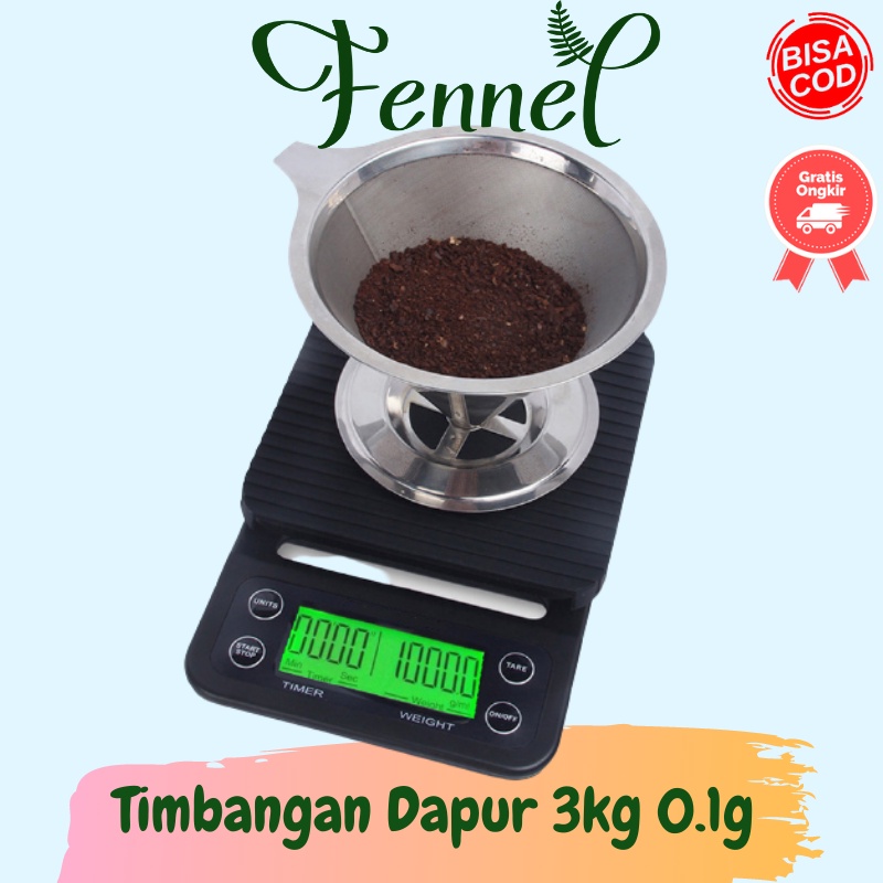 Timbangan Dapur 3kg 0.1g dengan Timer NS-CF1