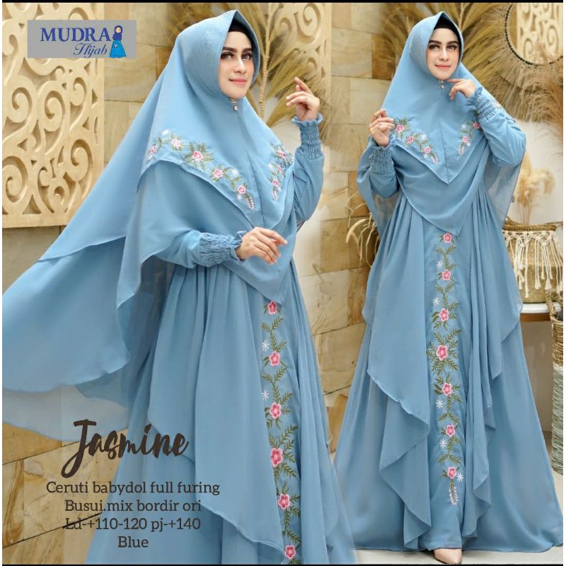 GAMIS SET KHIMAR GAMIS SYARI KHIMAR GAMIS SYARI PUTIH GAMIS SYARI JASMINE ORI BY MUDRA