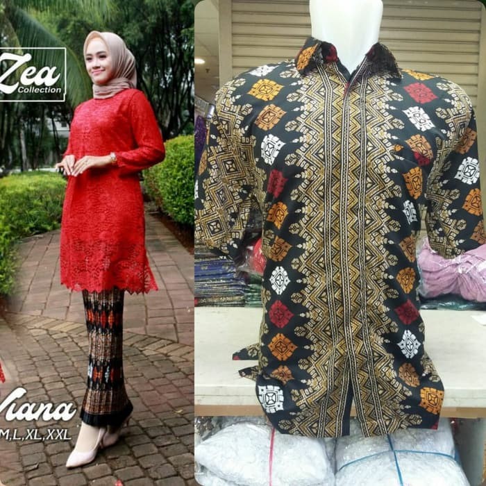 couple kebaya brukat kurung hem pendek berkualitas