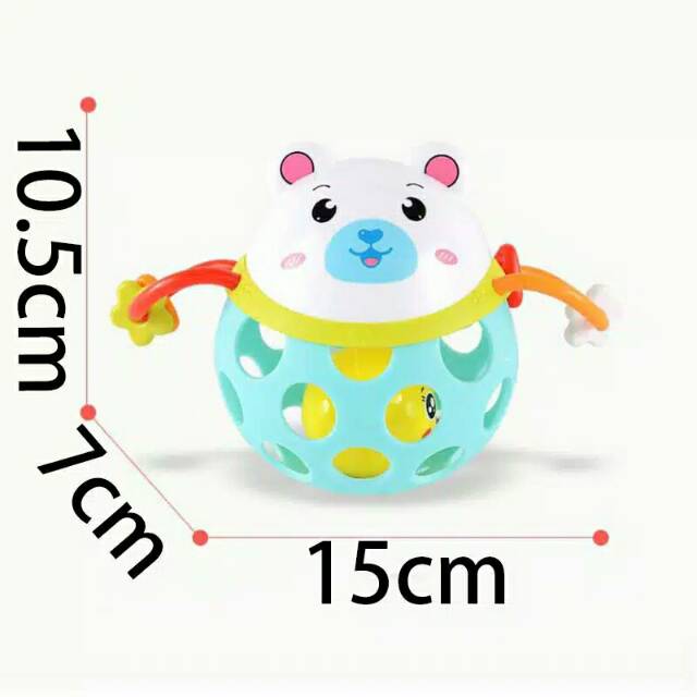 Mainan Rattle Ball Bayi Bola Kerincingan Baby Soft Rattle Silikon Lembut Bear Lion Frog Baby Toys Lucu