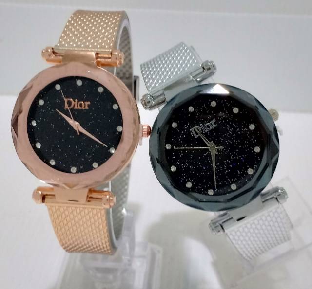 Jam Tangan Wanita Diyoor Permata Diamond Strap Rubber Full Color